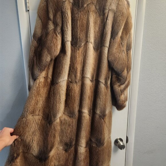 Blonde Muskrat Full Length Coat - Picture 4 of 5